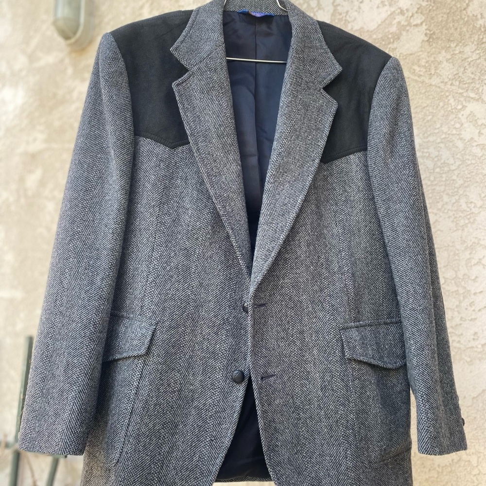 NW Pendleton Harris Tweed 💯 Wool & leather Jacket 46L